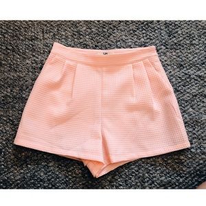 High waisted pink shorts